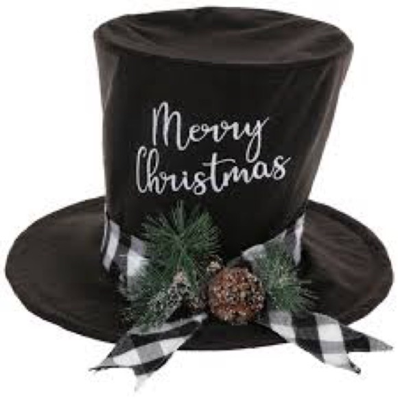 DECORATIVE HAT FOR CHRISTMAS TREE Elegant Black Decorative Hat - Picture 1 of 10